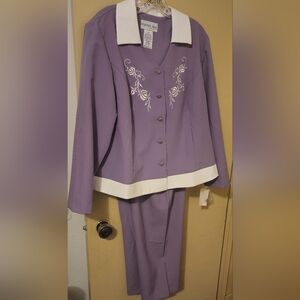 2pc Lilac Purple Pants Set Plus Size